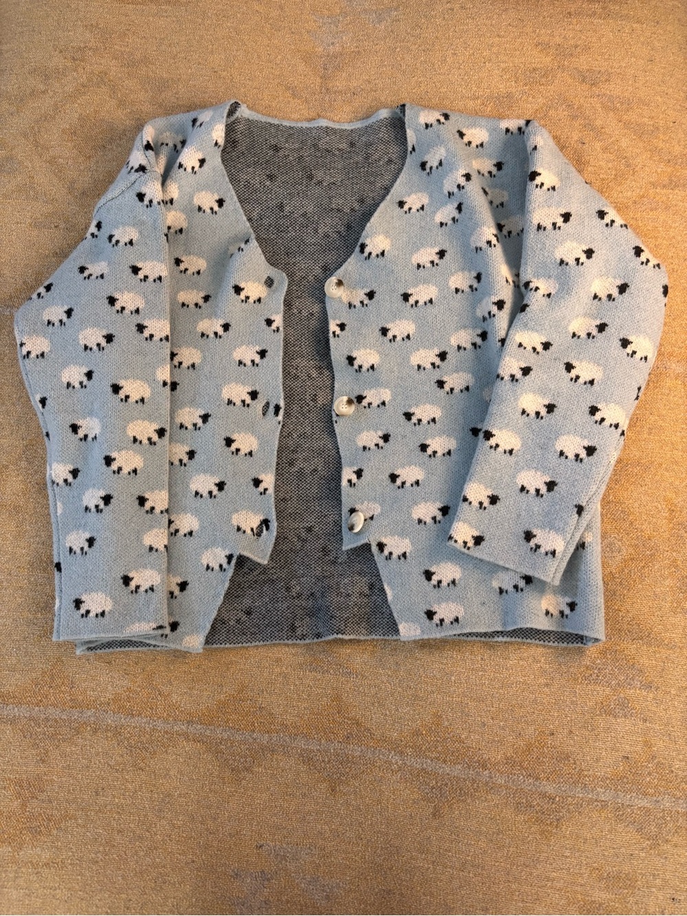 Aeropostale Light Blue Sheep Pattern Cardigan